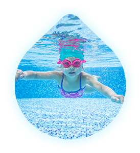 kid swimming underwater